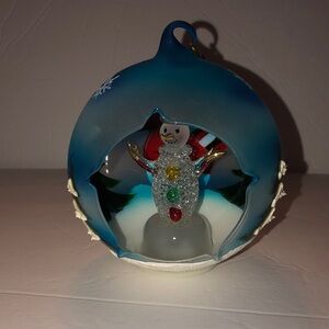 Sorelle Winter Sky Second Snowman Glass Globe Ornament Light